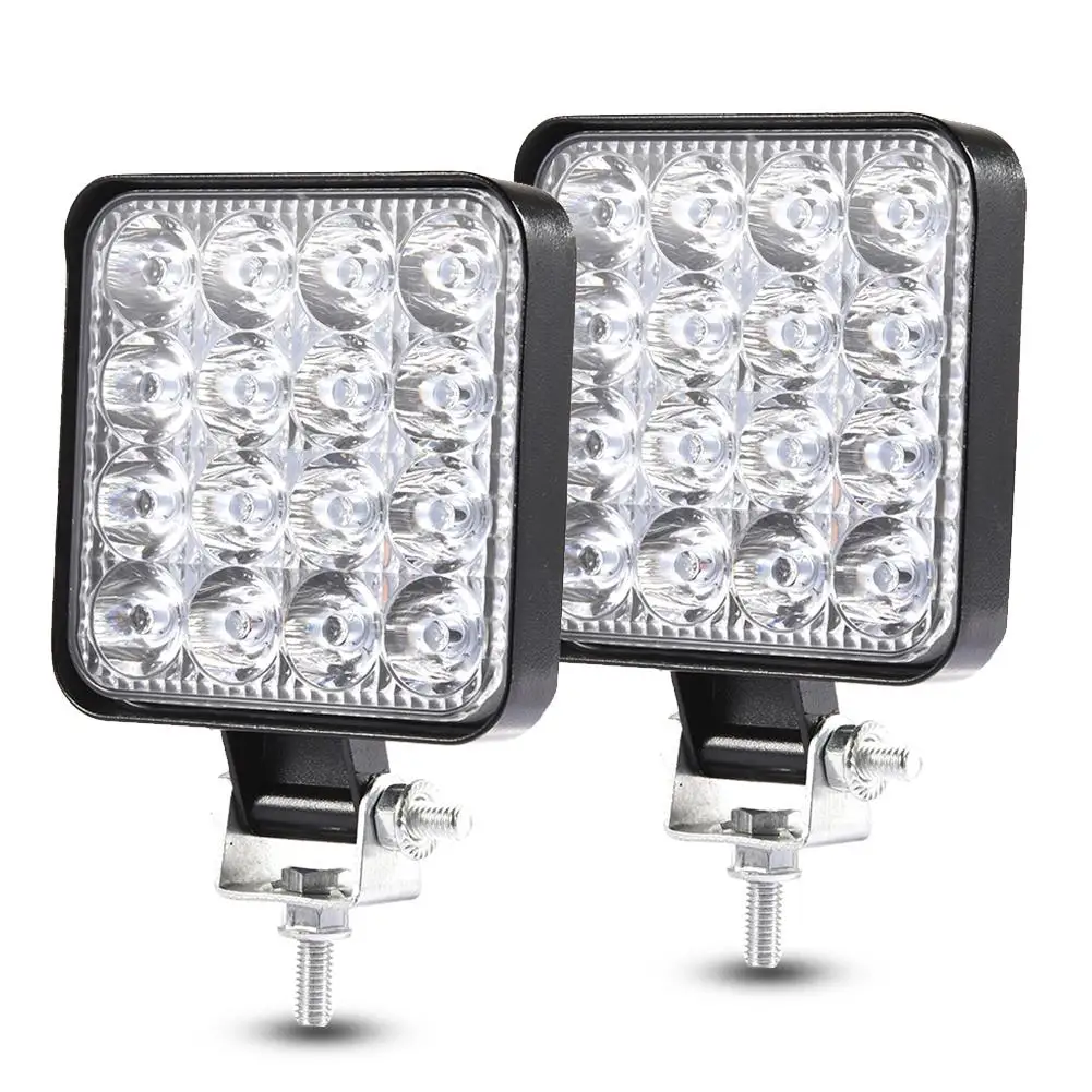 Luces LED de 30 grados para todoterreno, Bombilla cuadrada, iluminación antiniebla para SUV/camión/ATV/vehículos/marinos, 27/48w