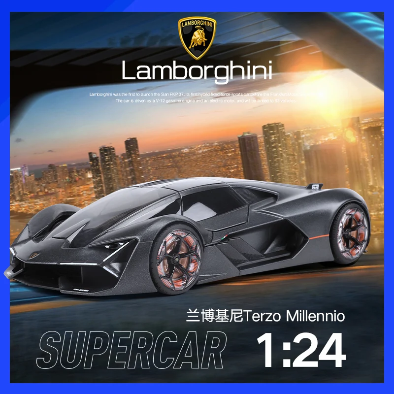 Bburago 1:24 Lamborghini  Terzo Millennio Third Age Concept Simulation Alloy Automobile Car Model