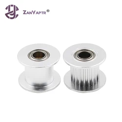 1Pcs GT2 10mm Pulley 20 Without OR With Teeth, Idle Pulley 20Teeth Timing Gear Bore 5MM For GT2 belt Width 10MM For 3D Printer