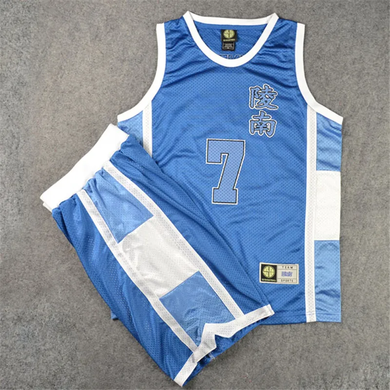 Anime Shohoku Ryonan High School Sendoh Akira weiß blau Sport uniform Trikot Shorts Sets Cosplay Basketball Team Kostüm Sets