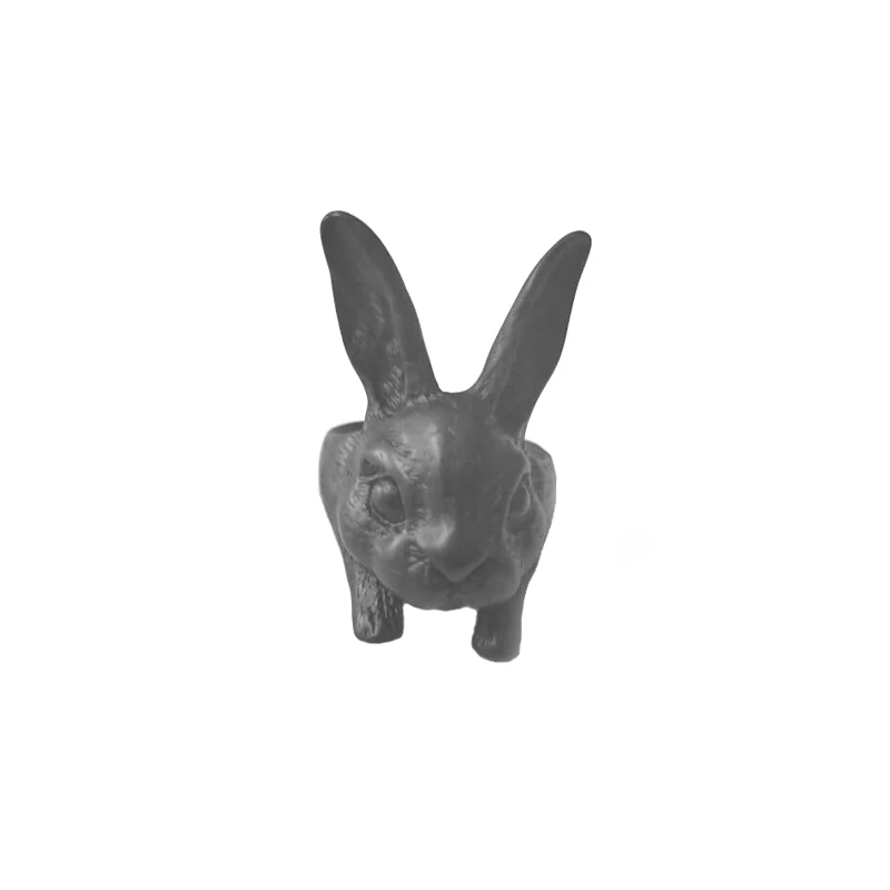 Dropshipping Cute Rabbit Vintage Hippie Ring Ancient Silver Plated Shaped Animal Wrap Adjustable Size Handmade Fashion Jewelry