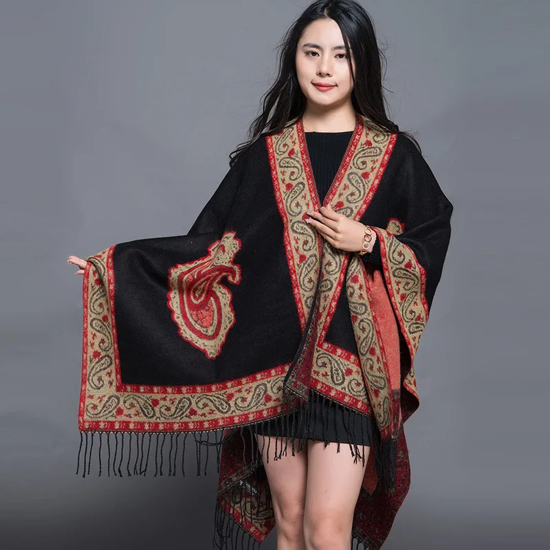 

New Arrival Shawl Fashion Winter Warm Tassel Ponchos Capes Women Shawls Wraps Cashmere Pashmina Female Bufanda Mujer Wrap Scarf
