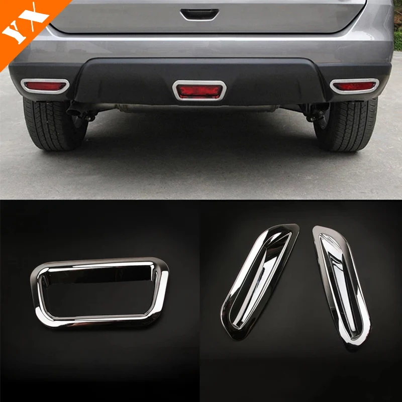2014 15 2016 Car Accessories 3 Pcs for nissan x-trail xtrail t32 Rogue Back/Rear Fog Lamp Light Protector Sticker Cover Trim