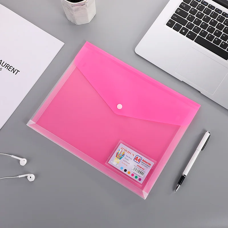 6Pcs Plastic File Bag Office Desk Organizer For A4 Document With Lable Durable Pencil Case Pen Bill Receipt File Sorting Organiz