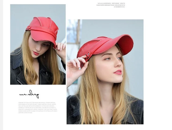 Mode Unisex Hohe Qualität Echt Leder Military Caps Sailor Hüte Frauen Männer Schwarz Braun Flache Top Kapitän Kappe Reise Kadett hut – Detail 10