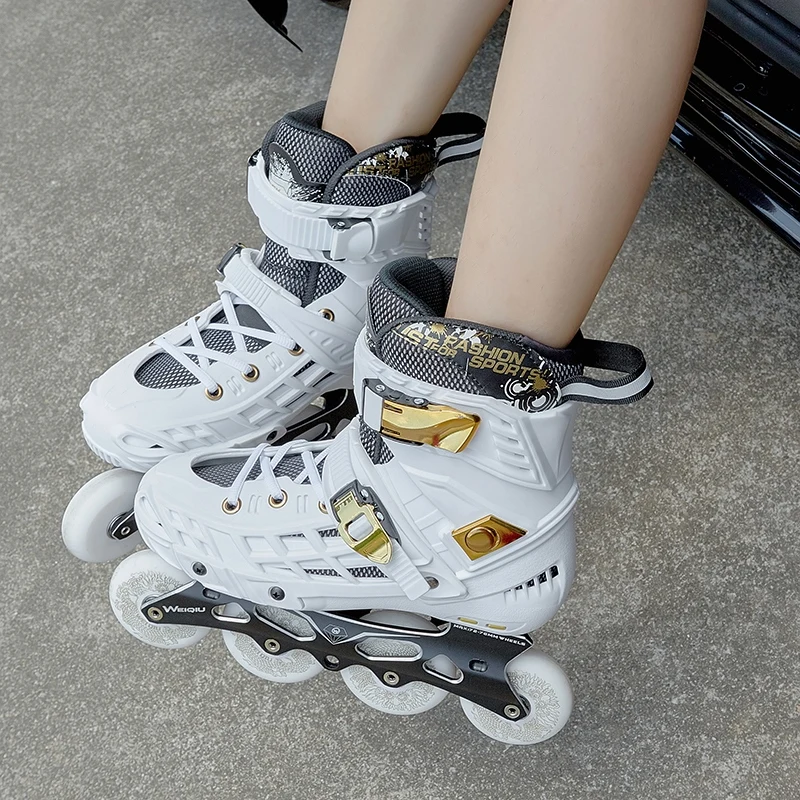 3 wheels speed 4 wheel slalom inline skates shoes for adults roller skating patines School Boys Girl 80mm 100mm rolling sneaker