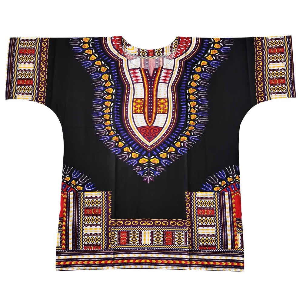 (Fast shipping) New fashion design african traditional printed 100% cotton Dashiki T-shirts for unisex (MADE IN THAILAND)