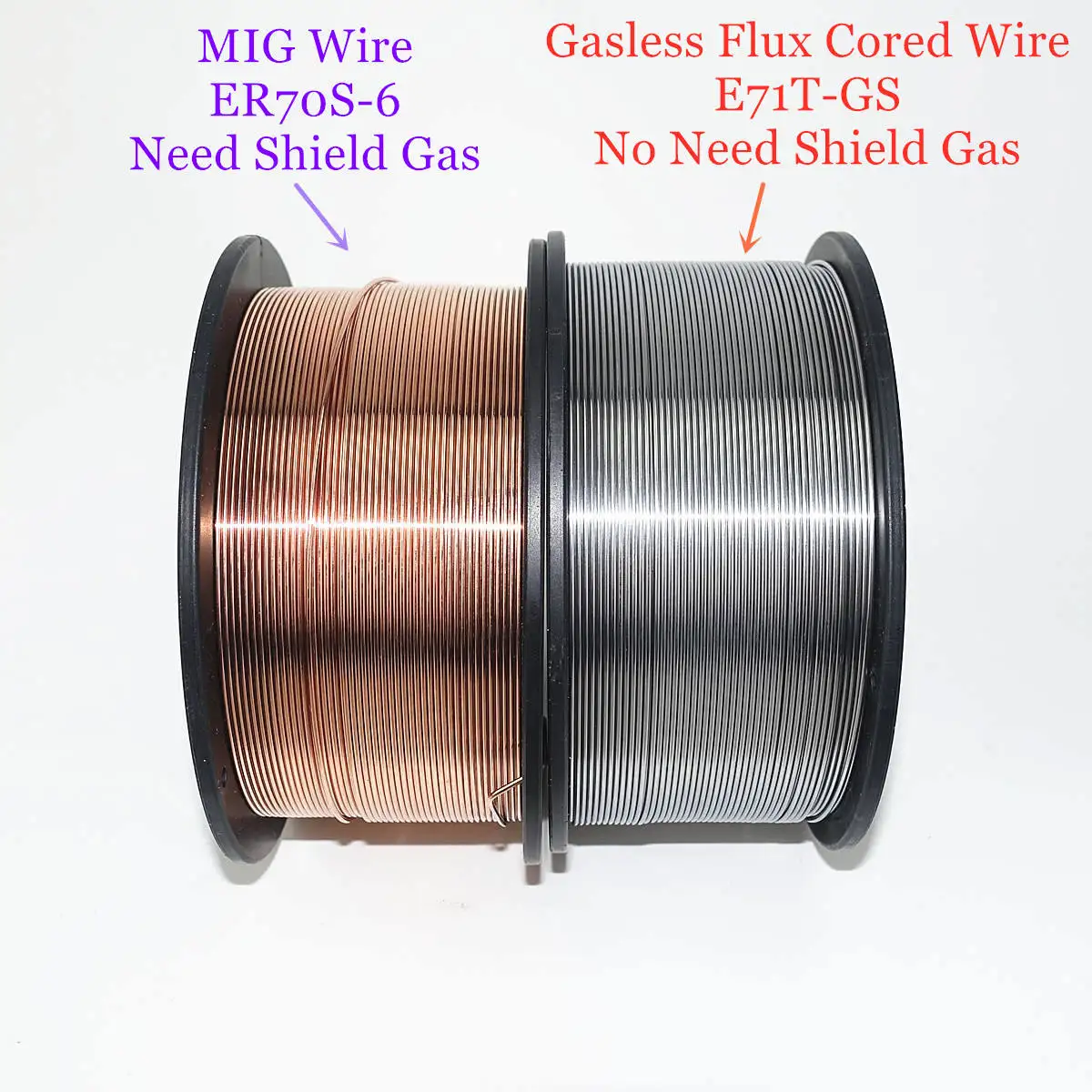 Imagem -03 - Fio Cored Gasless do Fluxo do Fio Er70s6 da Soldadura de Mig E71t-gs 1kg 0.6 0.8 0.9 mm Escudo do Gás ou Nenhum Material de Soldadura do Aço Carbono do Gás