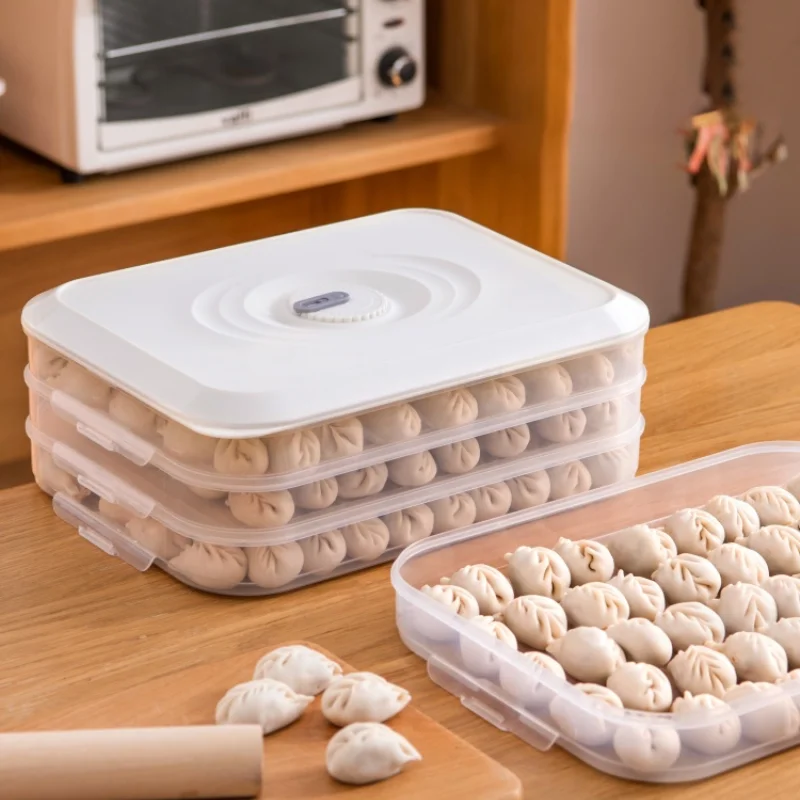 Dumpling Box Frozen Household Refrigerator Quick-frozen Fresh-keeping Multi-layer Separated Food Storage Box Wonton