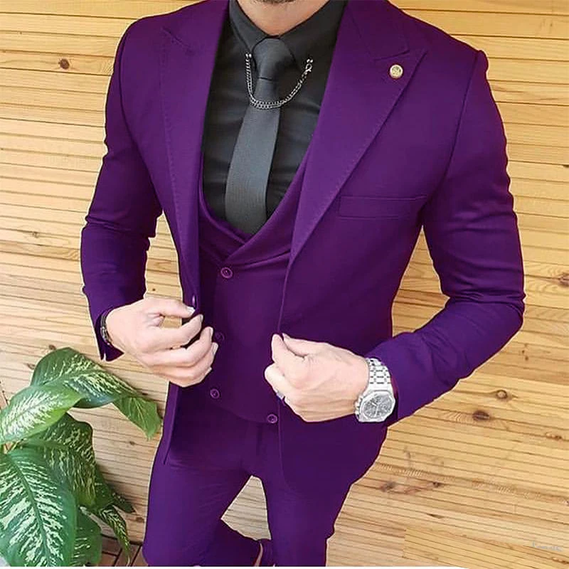 Costumes de mariage pour hommes, vêtements Tuxedos, robes de bal, costume de fête pour meilleur homme, costume d\'affaires trois pièces (veste +