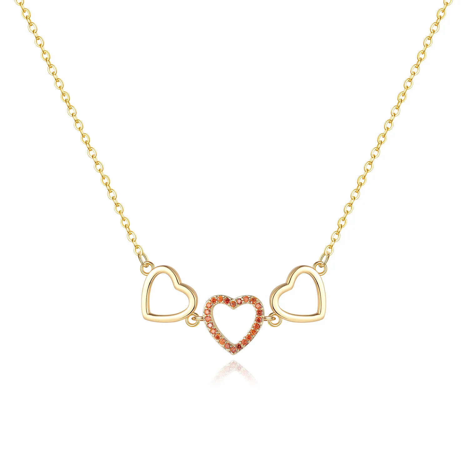 

Shiny Paved Tiny Two Heart Choker Necklaces Pendant Gold Color Chain Gift for Women Girl Friend Birthday Party