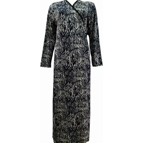 Prayer Gown Viscose Fabric Navy Blue Tie Dye Pattern