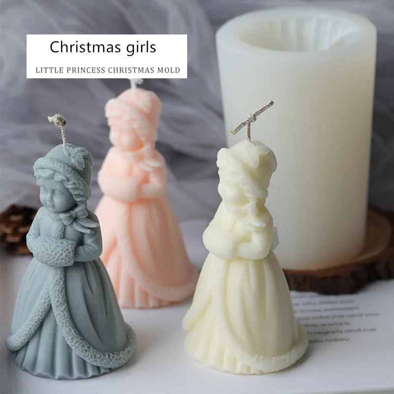 

Christmas Decoration Candle Mold Christmas Princess Plaster Candle Silicone Mold Aromatherapy candle DIY Handmade Soap Molds