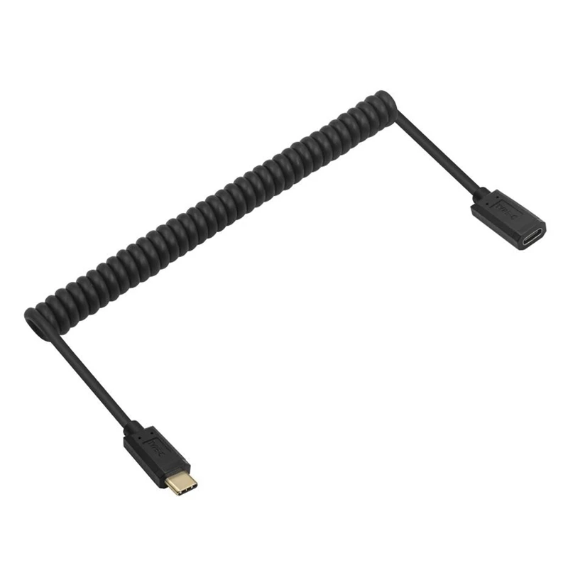 スプリング格納式金メッキ 3A 10Gb/s USB 3.1 Type-C オス - メス データ延長ストレッチ カール フレキシブル コイル状ケーブル