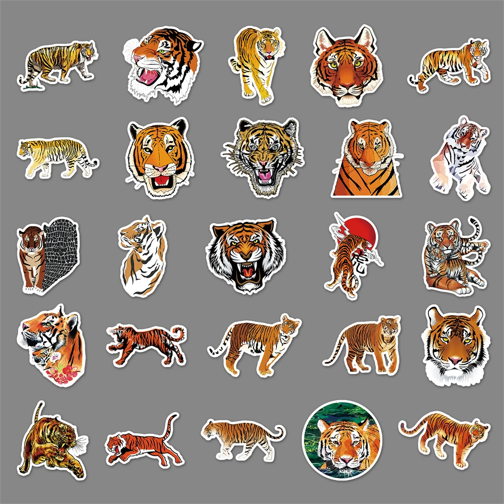 10/30/50 Pcs Tiger Creative Fashion DIY Stickers Kid Graffiti Suitcase Phone Luggage Car Laptop Guitar Toys Waterproof Stickers