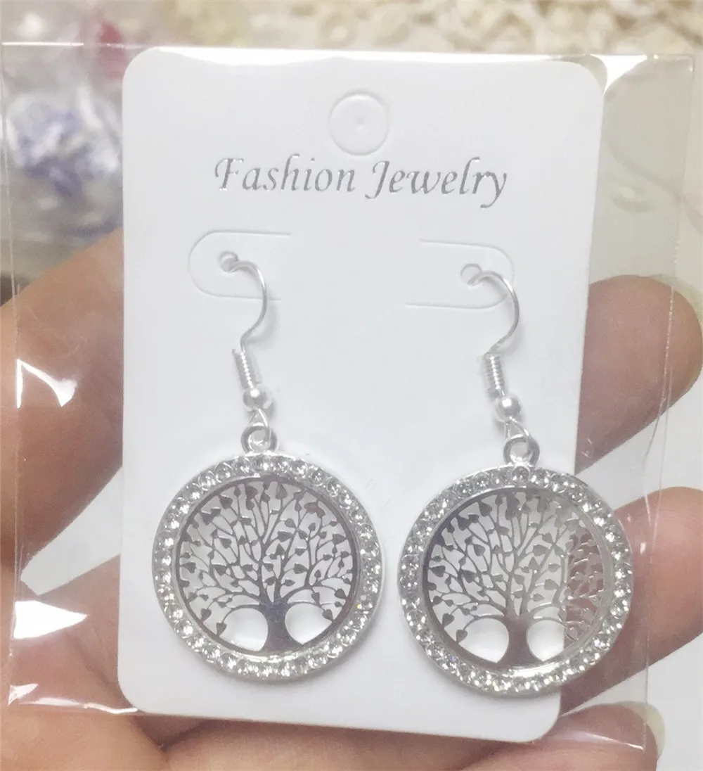 Hot Tree of Life Crystal Round Small Pendant Necklace 3 Colors Bijoux Collier Elegant Women Jewelry Gifts Dropshipping