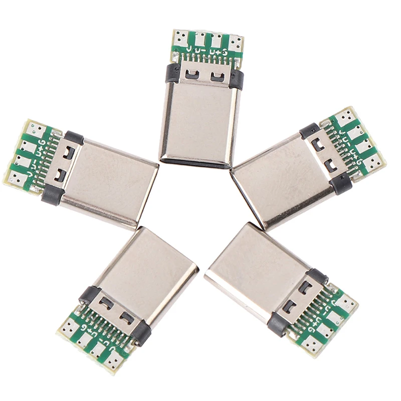 5個5a30v usb 3.1タイプcオスdiyはんだプラグコネクタソケット付属pcボード