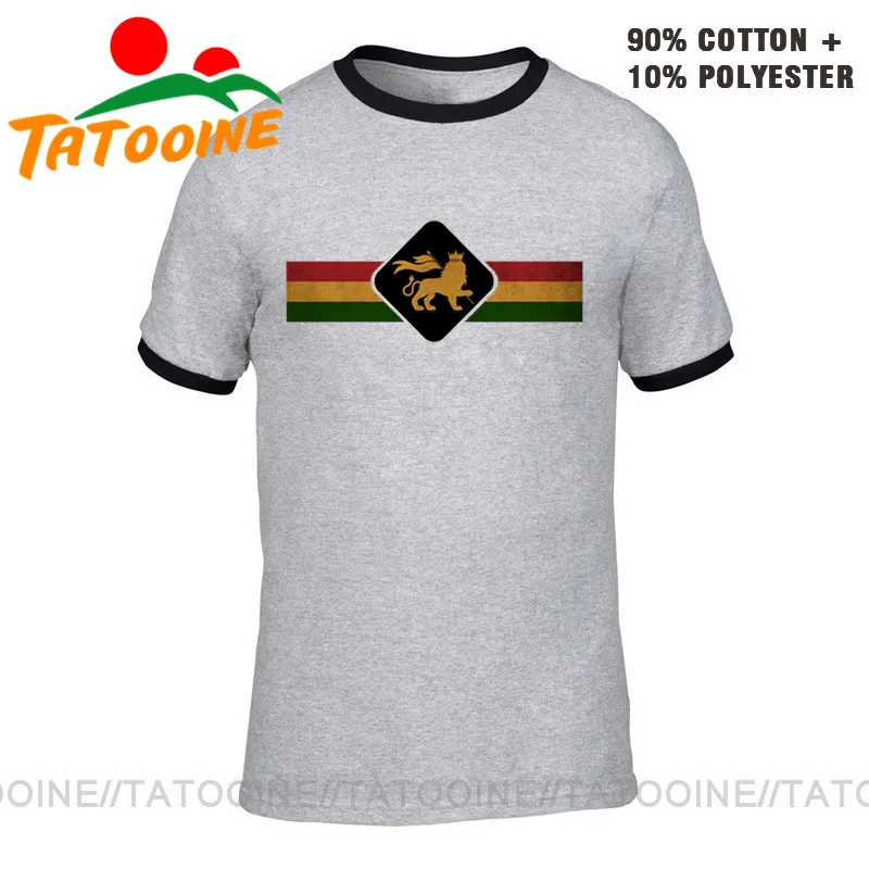 Tatooine Vintage Rasta Lion Session T shirt Camiseta Retro Rastafari Lion T-shirt homme Jamaica Judah Lion King Tee shirt hombre