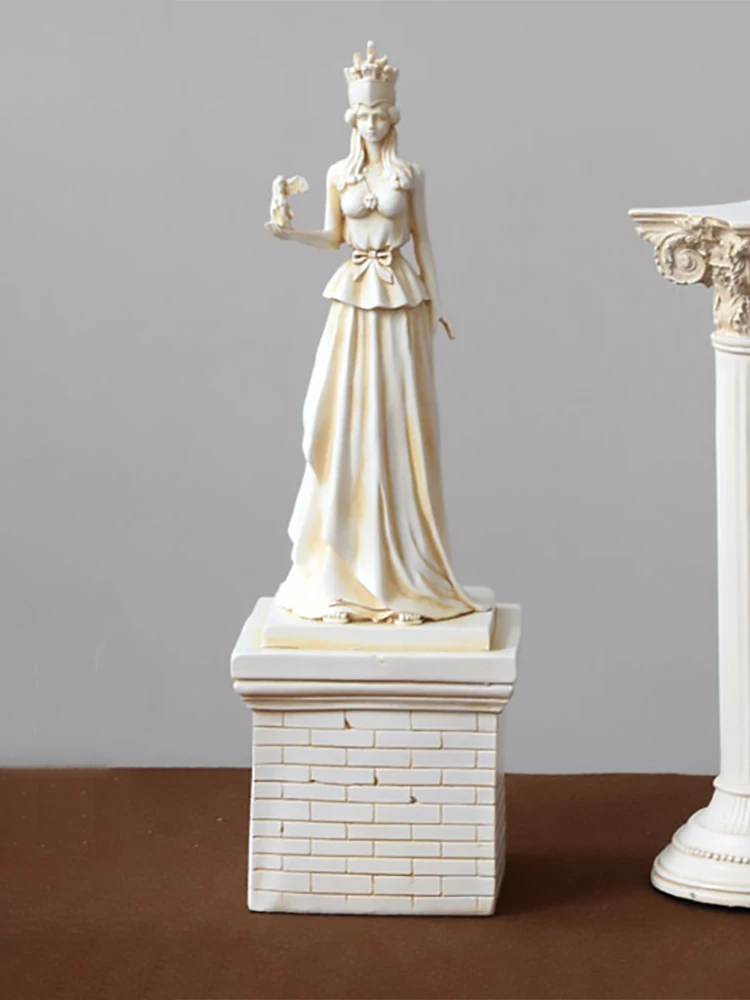 Ancient Greek goddess of victory sculpture European character Figurine crafts Ornaments Retro Home room Decor angel resin statue