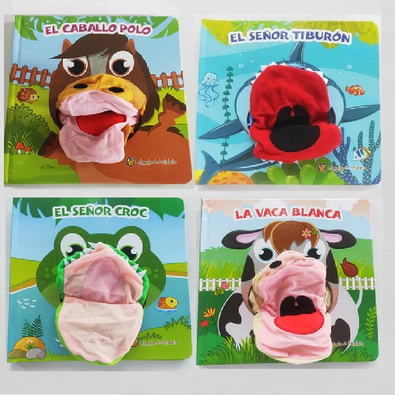 

Random 2 Books Child Kids Spanish Book Early Education Cute Animal Interesting Story Reading 3D Cardboard Book Age 0-3