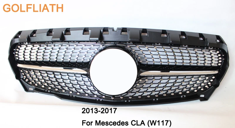 GOLFLIATH Diamond Grille For CLA Class Mercedes Benz W117 C117 CLA180 CLA 200 CLA260 CLA300 2013 2014 2015+ ABS Material