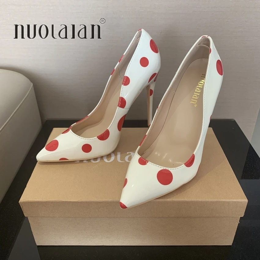 

2022 Women Pumps Patent Leather Super High Heels Sexy Ladies Pointed Toe Stiletto Pumps Slip on Heeled Party Shoes Woman