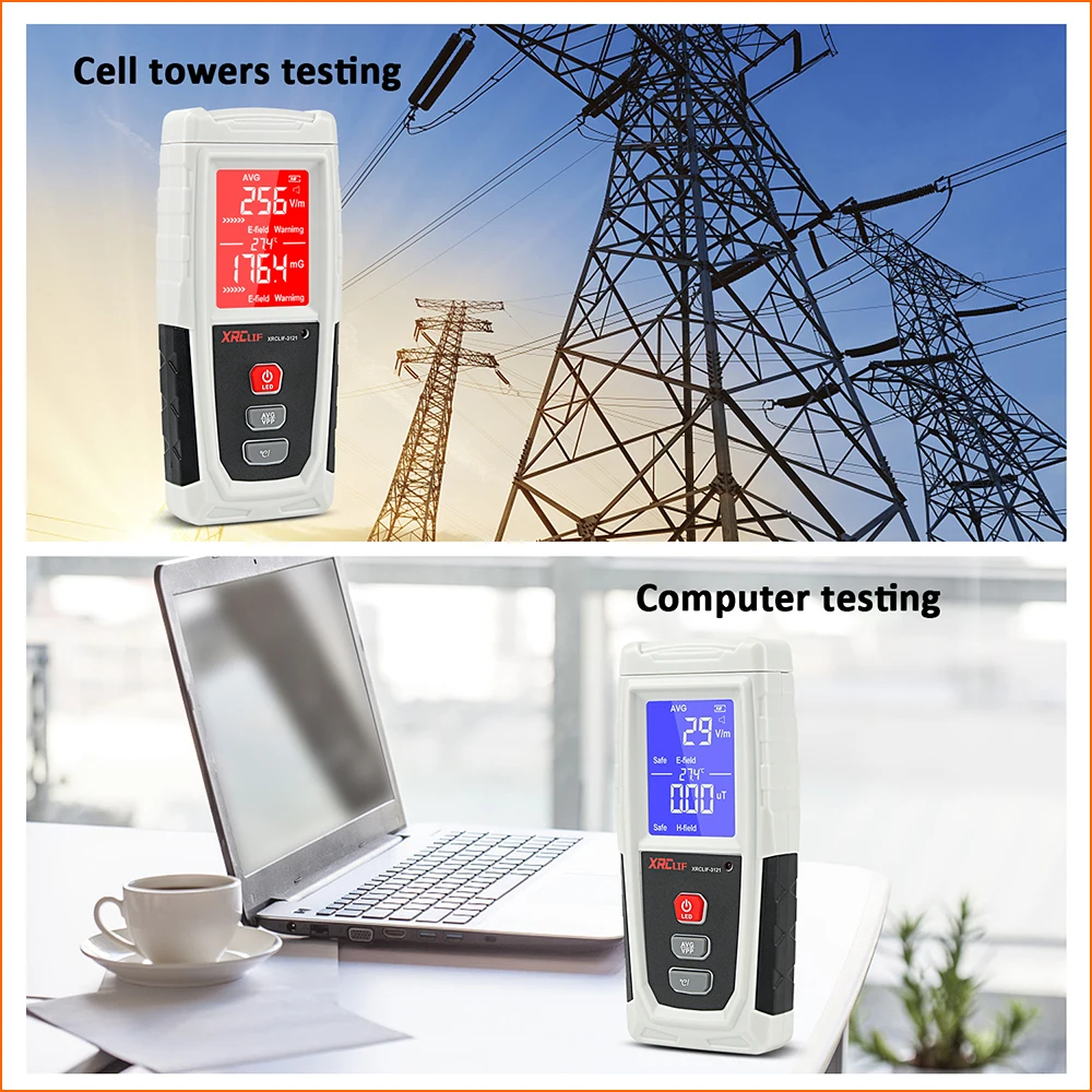 XRCLIF Tester per rivelatore di radiazioni di campo elettromagnetico misuratore Emf contatore portatile ricaricabile Computer dosimetro di emissione