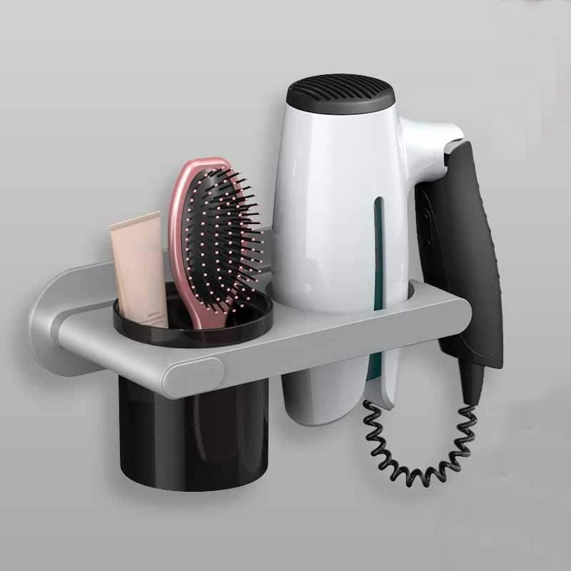 

Wall Mounted Hair Dryer Holder Self-Adhesive Hair dryer Rack Punch-Free Bathroom Supplies Shelf Organizer