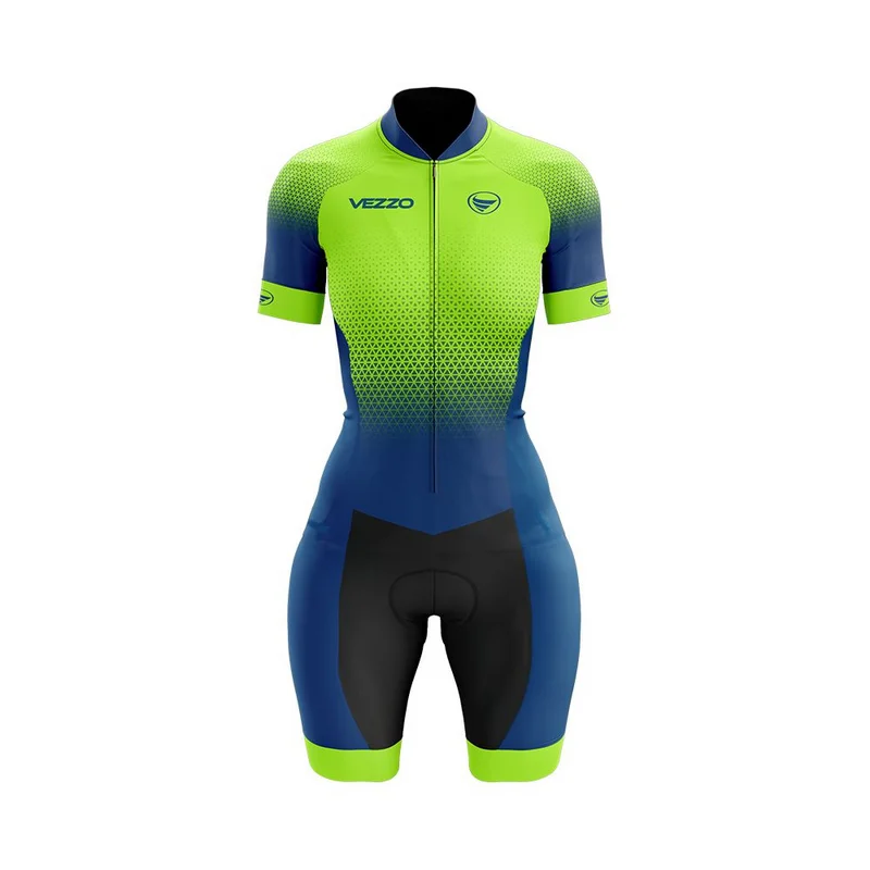 Vezzo Design Cycling Skinsuit Bike Clothing Triathlon Suit Roupa Ciclismo Maillot Mujer Wielerkleding Custom Women Cycle Apparel