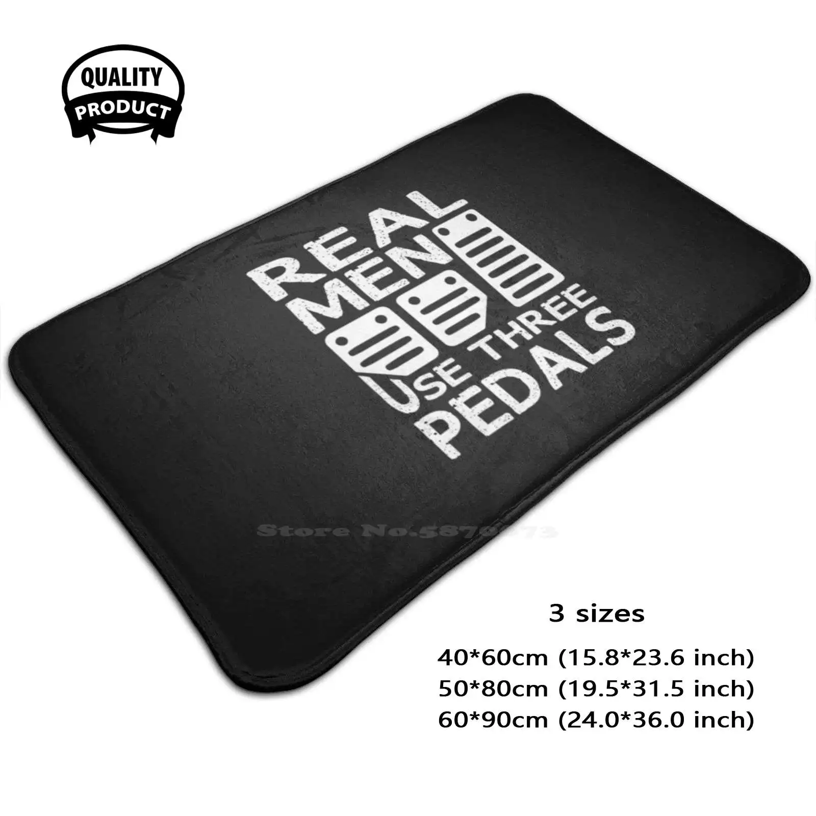 Real Men Use Three Pedals Soft Cushion Home Carpet Door Mat Car Rug Three Pedals Manual Transmission Race Car Driving Racing