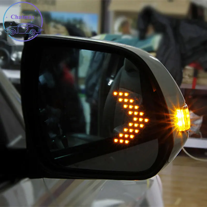 For Toyota Hilux Vigo 08-14 Car Left Right Side Wing Rearview Blue Mirror HD Glass Lens With Heated Function LED Turn Signal