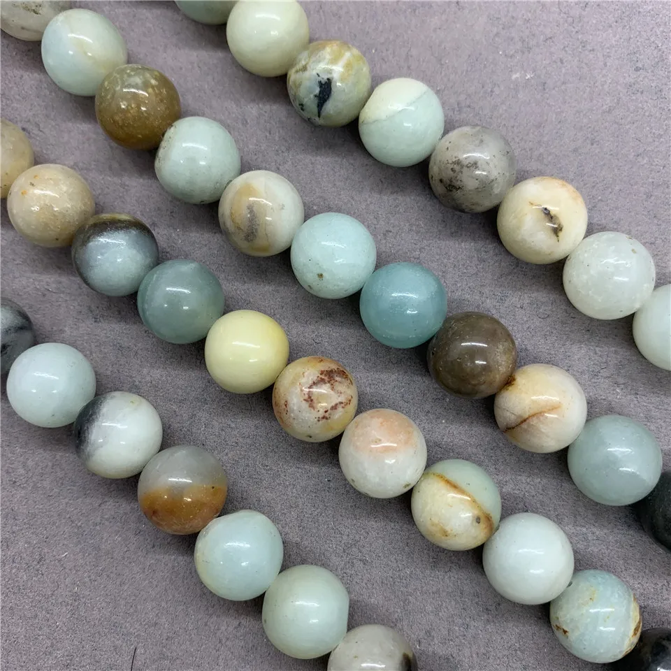 Amazonite Beads Stone Round 4-12mm Gemstone Loose Spacer DIY Jewelry Bracelet