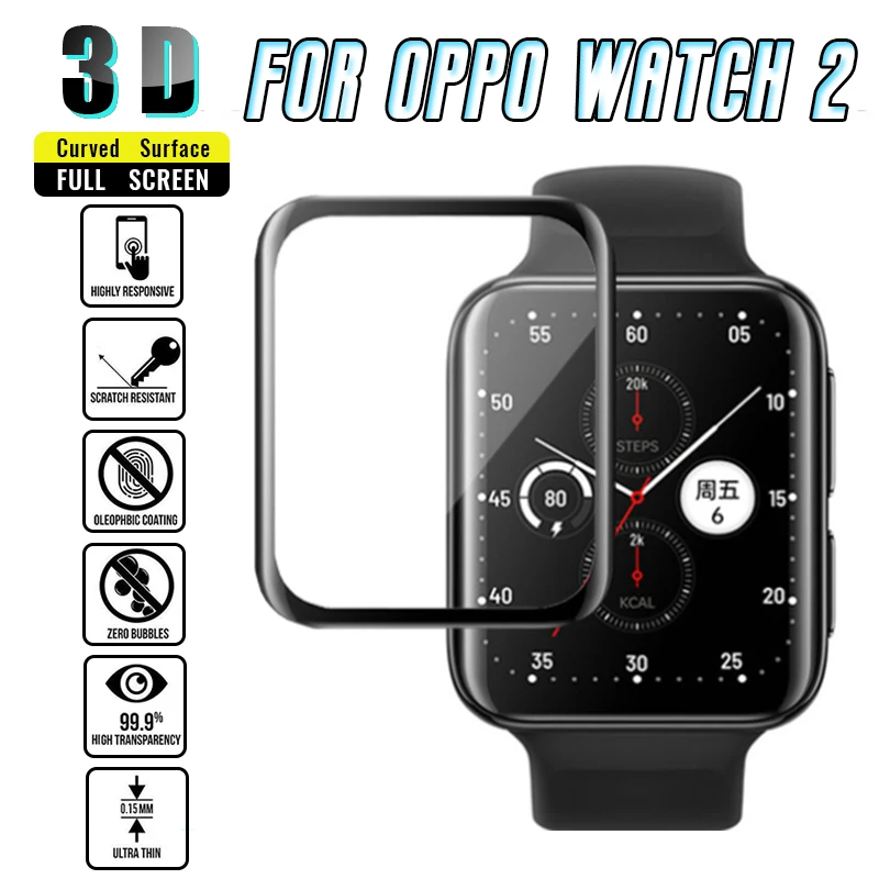 Screen Protector For Oppo Watch 2 42mm / 46mm 3D Curved Full Coverage Soft Edge Film Scratch Resistant Protective Accessories