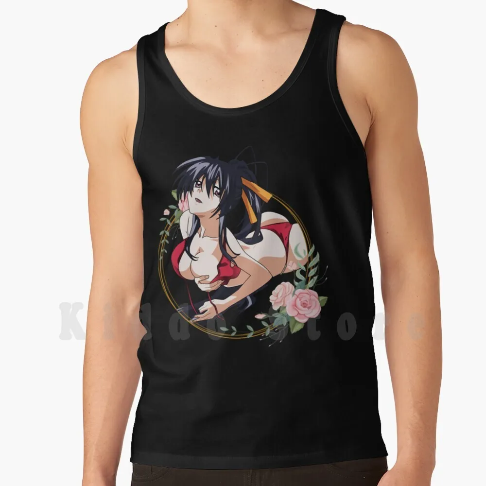 High School Dxd-Sexy Akeno Tank Tops Vest 100% Cotton Akeno Himejima Manga Girls Wifu High School Dxd Rias