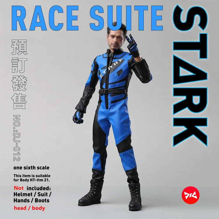 

1/6 Scale Collectible Figurine Clothes Accessories Male Figure Doll Motorcycle Jumpsuit Racing Suit , Doll Not Included