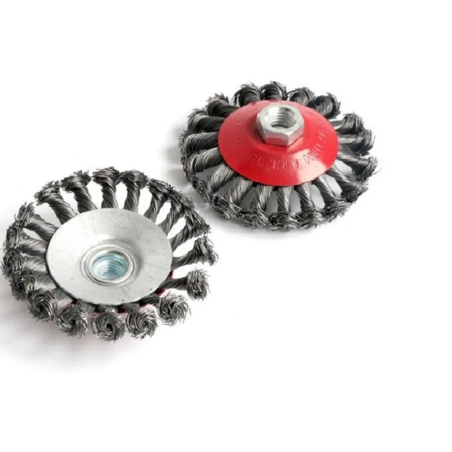 100/115/125mm Wire Brush Twist Knot Wire Wheel Brush Rotary Disc For Angle Grinder Rust Burr Paint Removal Polishing Grinde