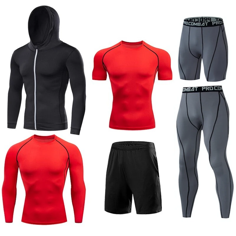 Herren-Lauf-Kompressions-T-Shirts, schnell trocknend, Fußballtrikot, Fitness, eng, Sportbekleidung, Fitnessstudio, Sport, kurzärmeliges Hemd, atmungsaktiv – Detail 23