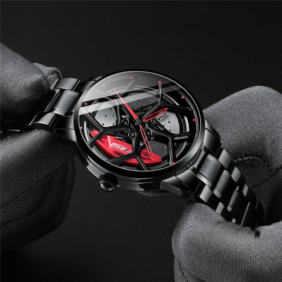 NIBOSI Wheel Men Watches Super Car Rim Hub Man Quartz Watch Stainless Steel Waterproof Wholesale Wristwatch Relogio Masculino