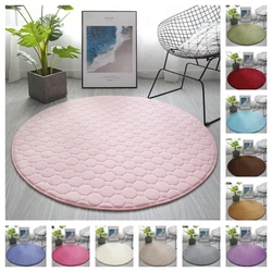 Newest Thickened Embroidered Coral Velvet Round Carpet Chair Cushion Tent Cushion Bedroom Living Room Rug Children's Play Mat