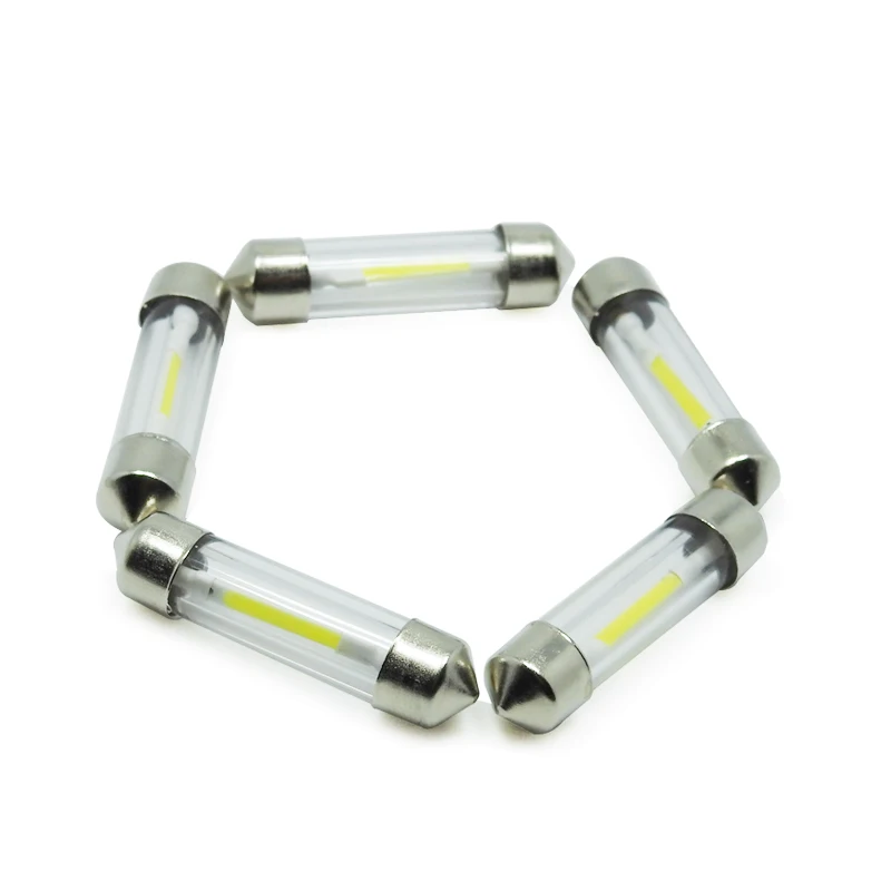 Festoon Led C5W 31mm 36mm 39mm 41mm Cob Glass Car Interior Light Auto Lamp Vehicle Dome Reading Door Bulb 12V DC White