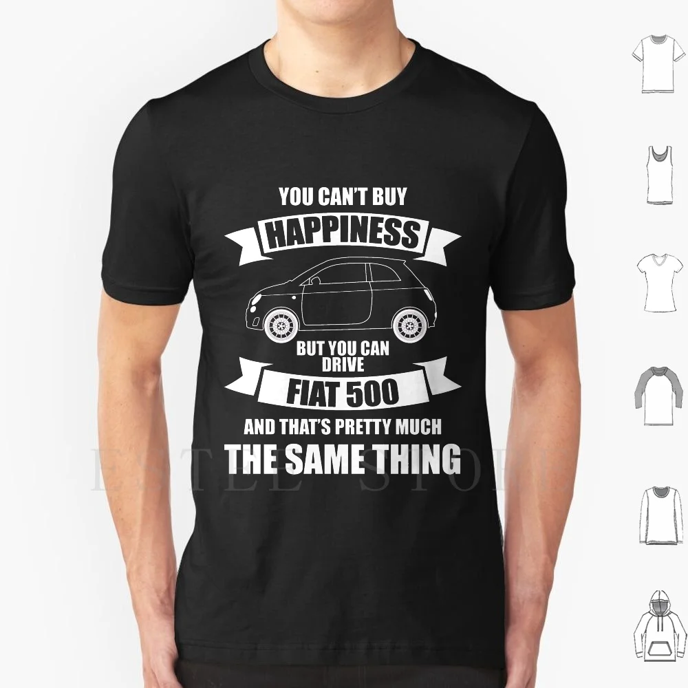 

500-Happiness T Shirt Men Cotton 6xl Abarth Italy Italian 500 124 Racing Race Car Pocket Vintage Flag Logo 500