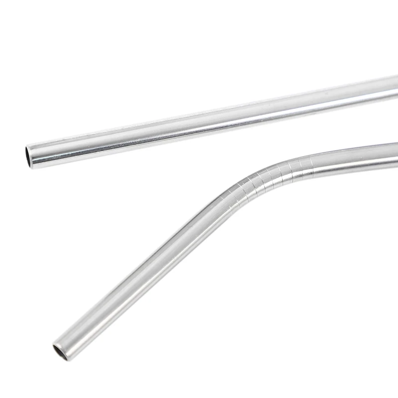 100Pcs Metal Straws Can Be Reused 304 Stainless Steel Drinking Water Pipes 215 Mm X 6 Mm Curved Straws And 50 Straight Straws