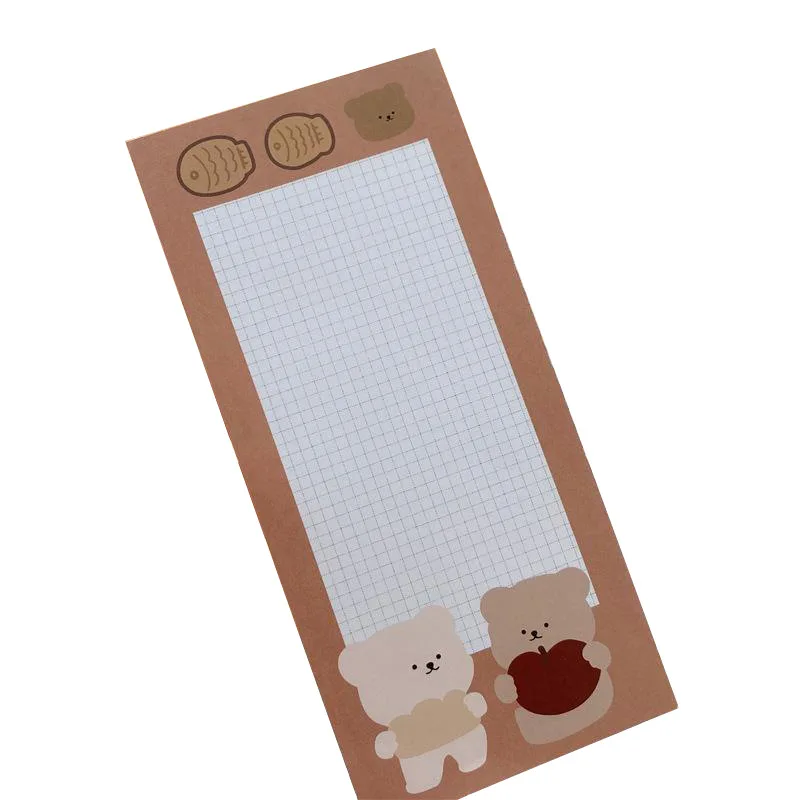 Ins Cartoon Cute Bear Notebook B5 Grid B5 50 Sheets Student Creative Learning Note Paper Memo Pad Kawaii Diary School Stationery