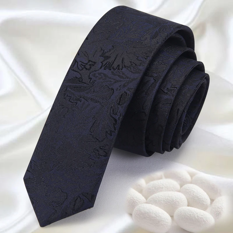 

High Quality Guarantee 100% Silk Ties for Men Business Work Neck Tie Men 5CM Skinny Necktie Groom Wedding Party Ties Gift Box