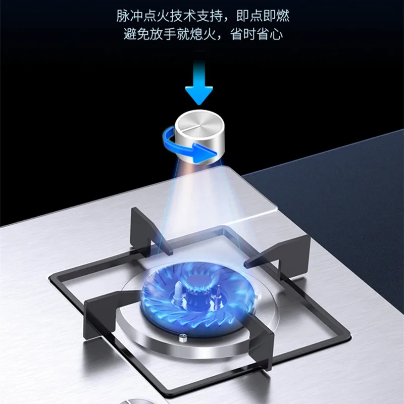 Supor สแตนเลส MS29แก๊สแบบธรรมชาติคู่ฝังอยู่ในกองไฟสูงบนโต๊ะในประเทศ