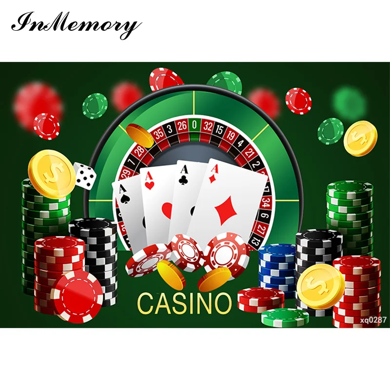 InMemory Casino Party Backdrop Poker Las Vegas Roulette Birthday Party Theme Casino Night Photography Background Decor Props