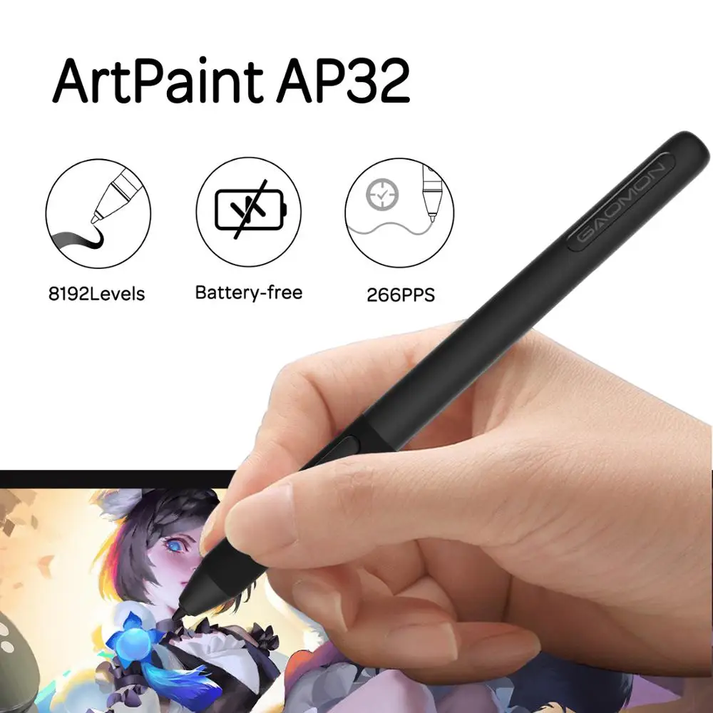 Osimplifié-Tablette graphique PD2200 21.5, 92% pouces, avec stylet inclinable, sans batterie, NTSC, 8192 niveaux de pression