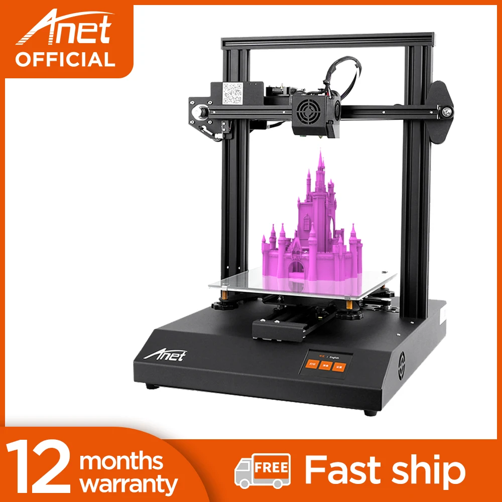 Anet All Metal Frame ET4Pro 3D Printer Ultra Silent With 32bits Board TMC2208 Stepper Drive Auto Bed Leveling Resume Printing