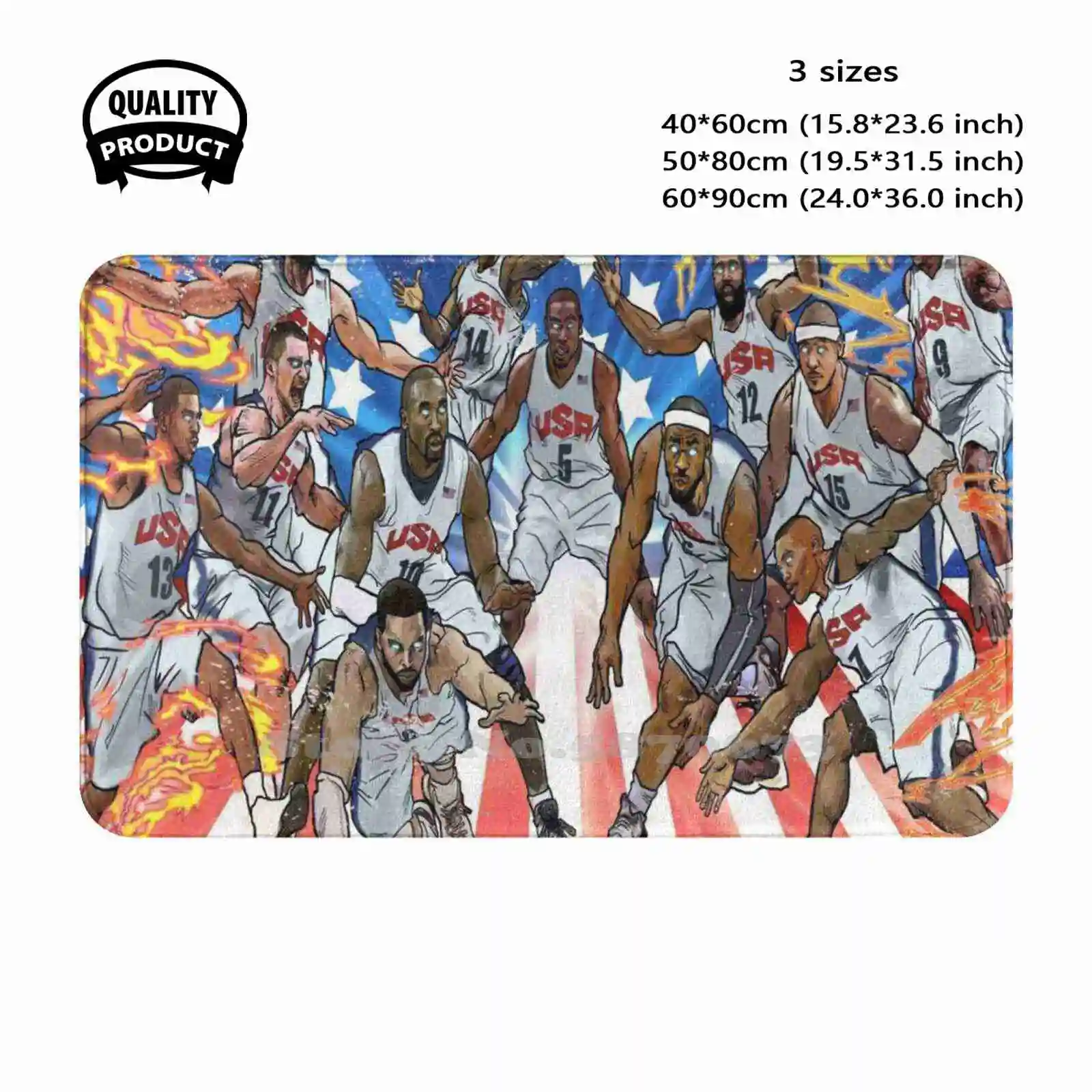 Basketball Redeem Team / Basketball / James / / / Usa Soft Cushion Home Carpet Door Mat Car Rug Usa Basketball Usa Basketball