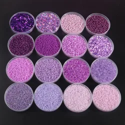 HQ Viola Corolful Repubblica Perle di Vetro Sequijns Per Monili Che Fanno SeedBeads Pendenti E Ciondoli Branelli Del Distanziatore del Mestiere di DIY 720Pcs